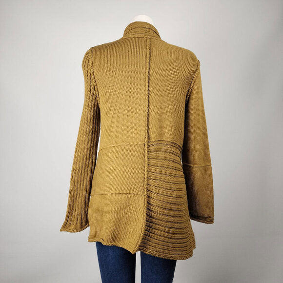 Pure Handknit Brown Cotton Asymmetrical Sweater Size S/M - Picture 6 of 8